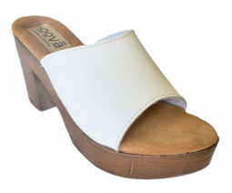 Hoova Boho White Leather Platform Sandal
